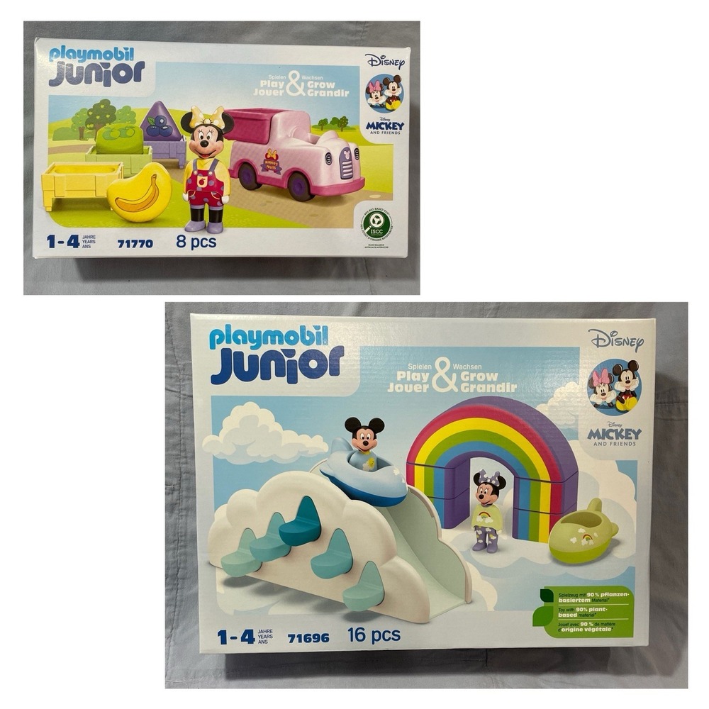 NEW Playmobil Junior Sets #71696 & #71770 - Minnie & Mickey Cloud & Fruit Stand